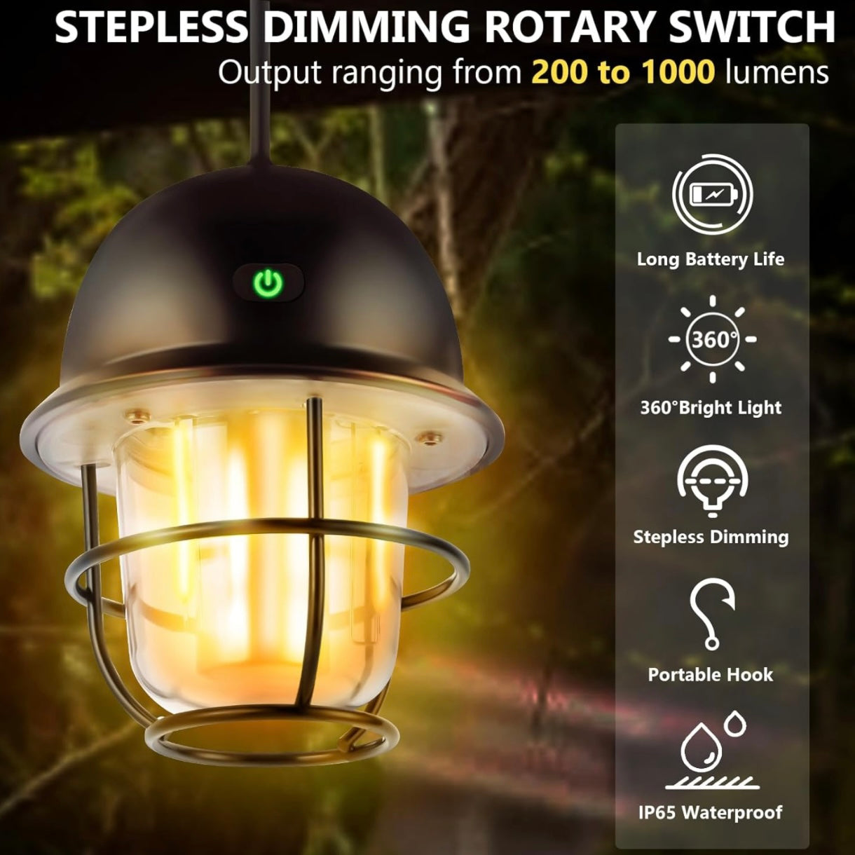 Retro Lamp LY14 Rechargeable Waterproof Camping Light Hanging
