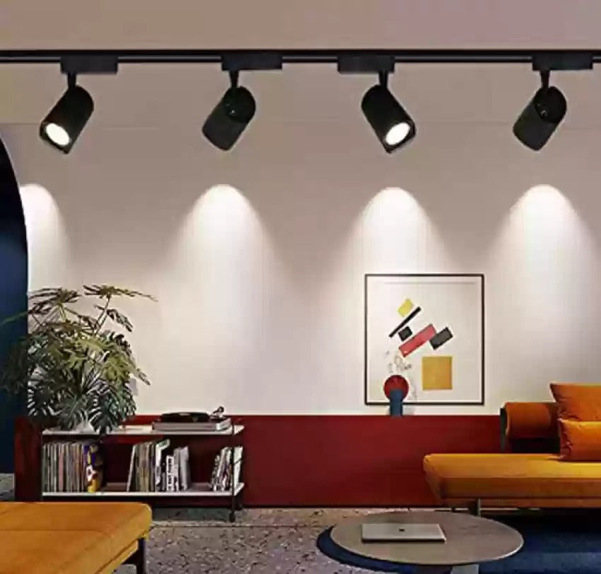 Track Light Spot Light | Focus Light (for Track System) | Track Lights | Aluminium Black Body Lighting Fixtures for Accent, Retail, Kitchen, Ceiling (20W Warm White)