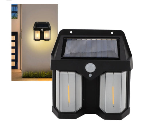 Outdoor Wall Lamp Square Motion Sensing 3 Modes Solar Powered Garden Light