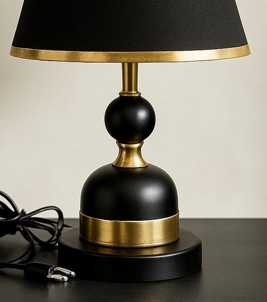 Black Cotton Table lamp with Black Base Model 8633