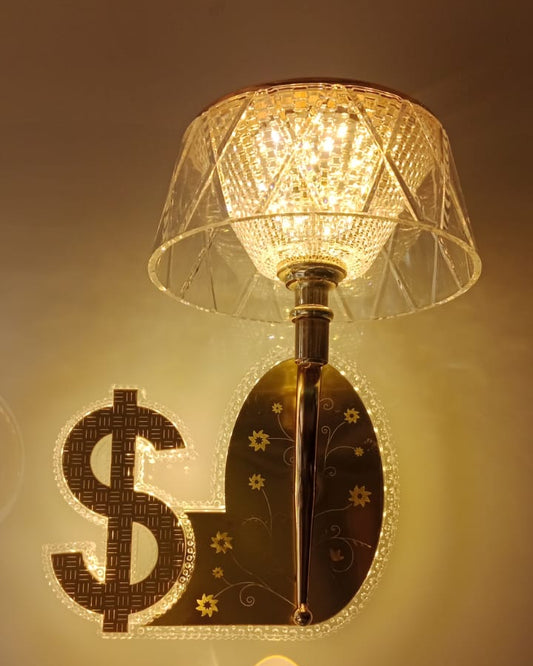 Golden Glow of Wealth Dollar Lamp Led Wall Fancy Light | Led Wall Light | Indoor Led Decorative Light | W1288