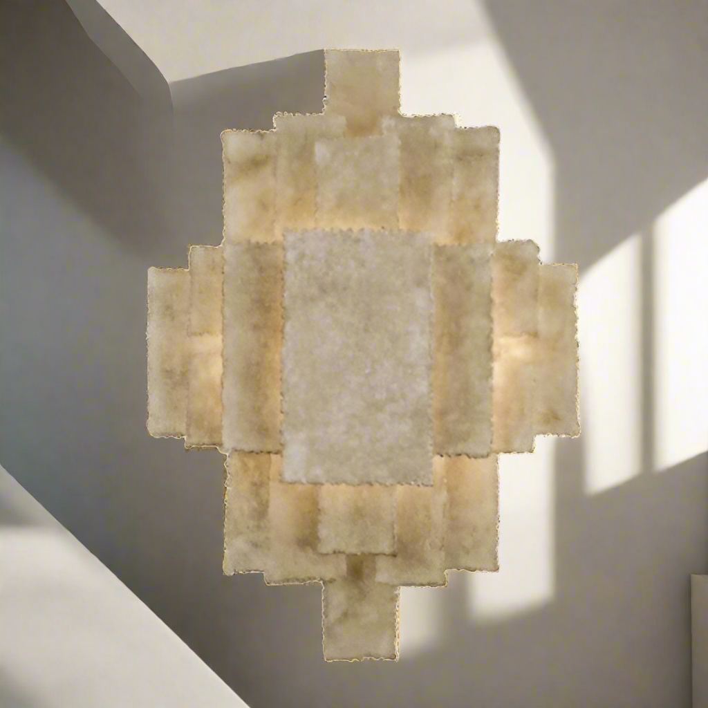 Classic Art Deco Style Geometric Antique Gold Leaf Wall Mount Model no Series W8905