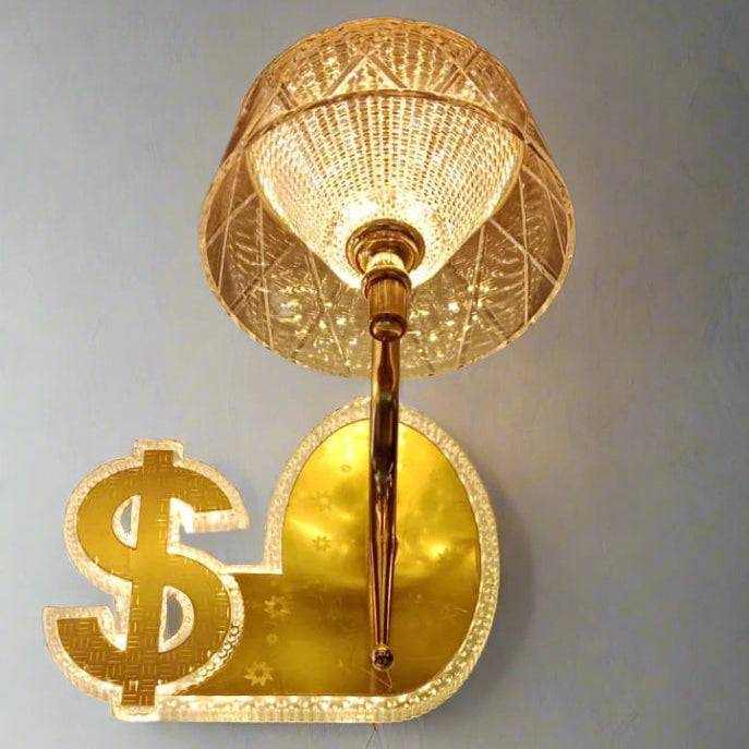 Golden Glow of Wealth Dollar Lamp Led Wall Fancy Light | Led Wall Light | Indoor Led Decorative Light | W1288