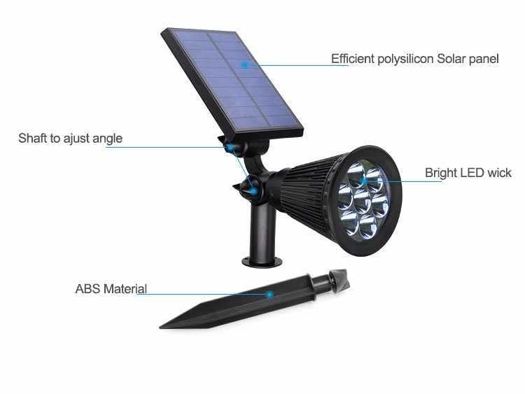18 Led Solar Outdoor Lights 3 in 1 Waterproof Spot Lights, Outdoor Light Garden Light Auto On/Off fo