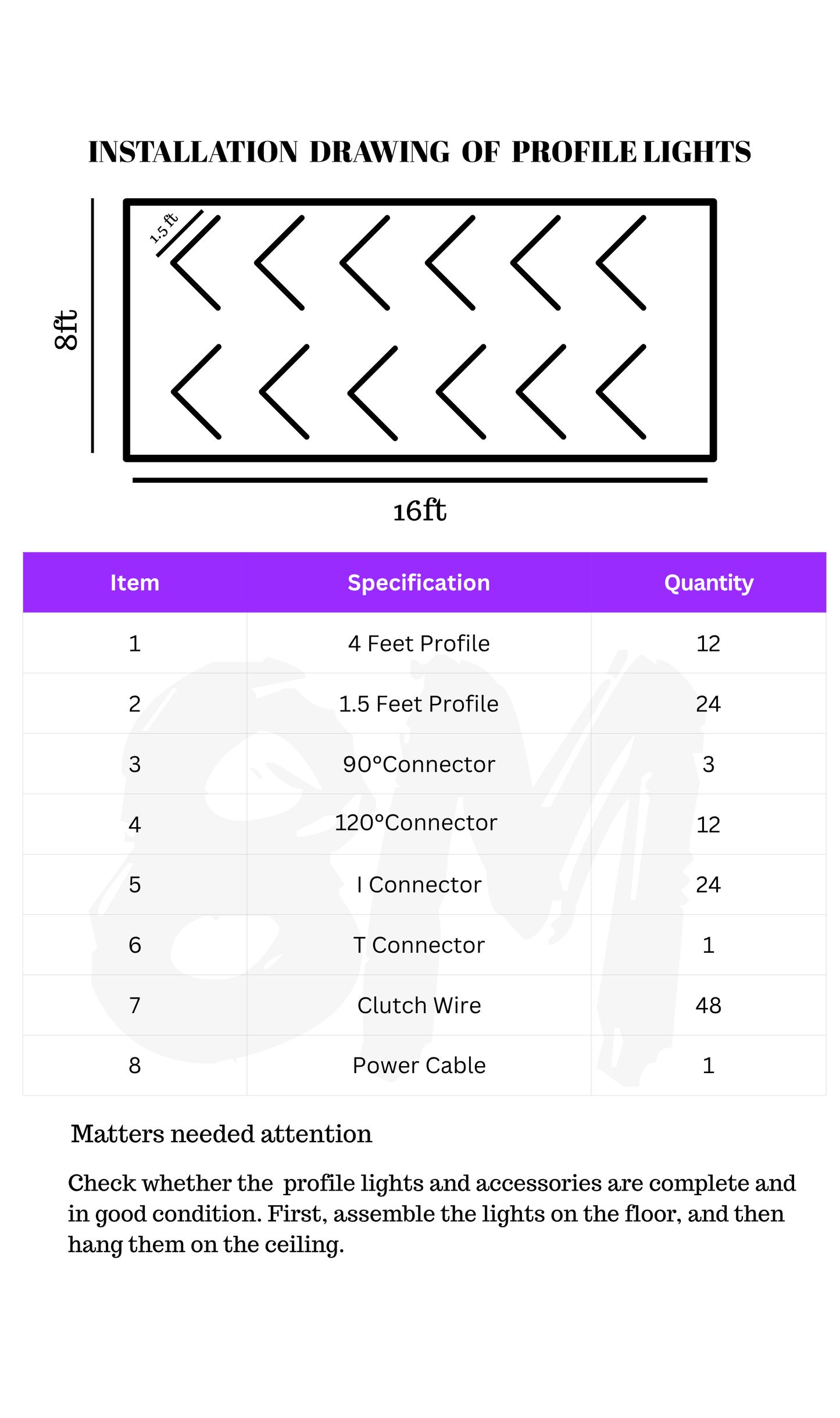 Gym Profile Lights | Arrow with Boarders | (Set C)