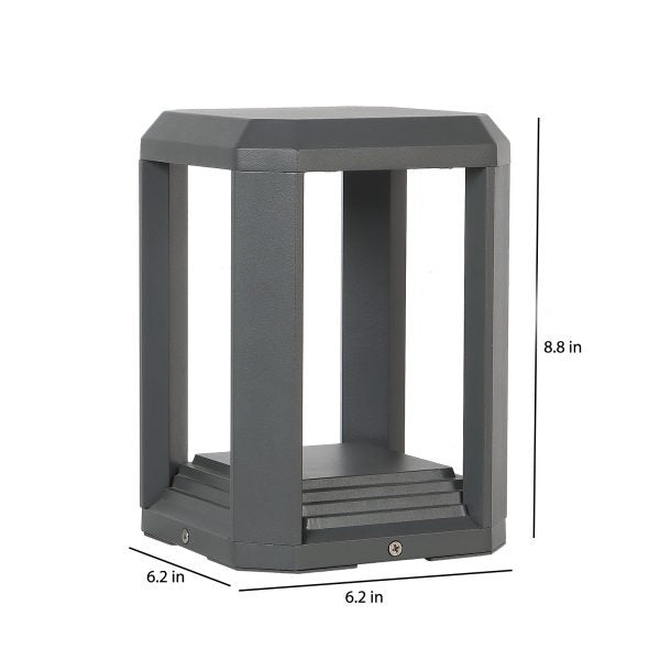 Modern Pillar Light Black Aluminium Metal Gate Lamp 2070
