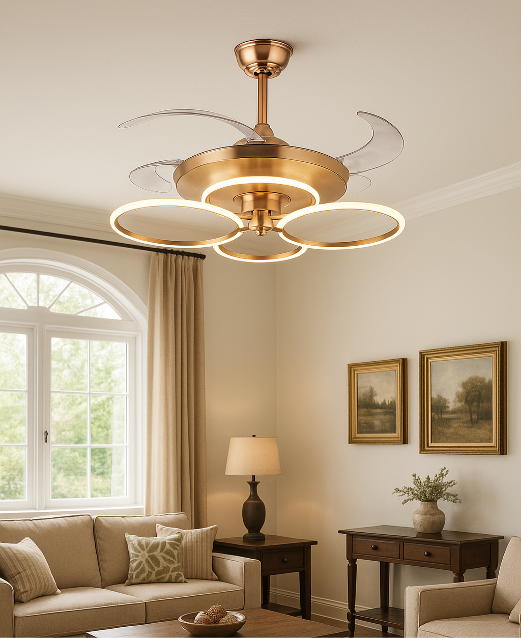 Ring Light Chandelier Fan | 7763 GD