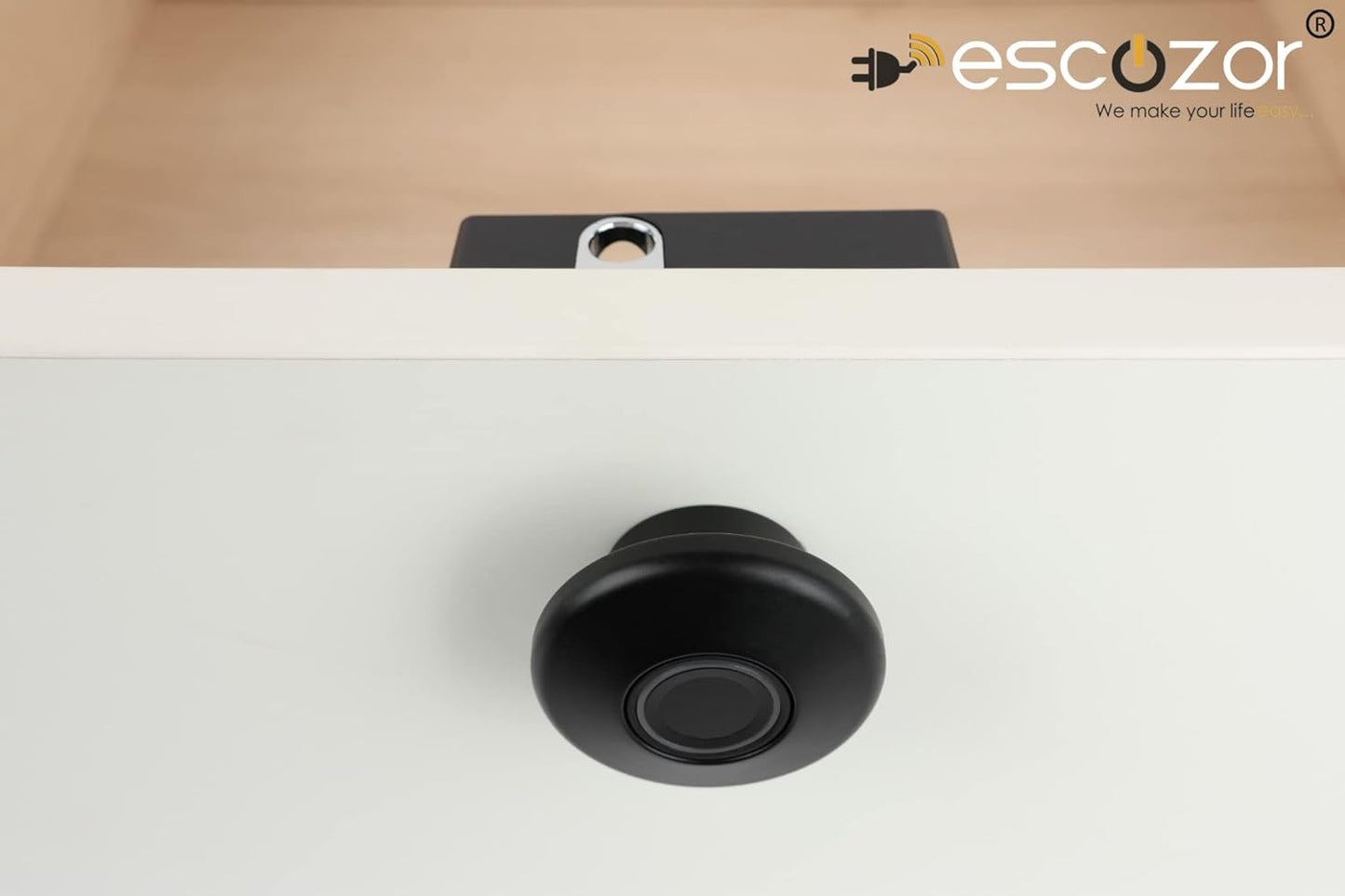 Escozor® Metal Smart Biometric Digital Lock Fingerprint for Cabinet | Drawer | Openable Wardrobe| Unlock Using Fingerprint & E-Key | Upto 20 Fingerprints Can Be Stored (PMF01)