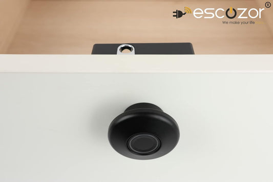 Escozor® Metal Smart Biometric Digital Lock Fingerprint for Cabinet | Drawer | Openable Wardrobe| Unlock Using Fingerprint & E-Key | Upto 20 Fingerprints Can Be Stored (PMF01)