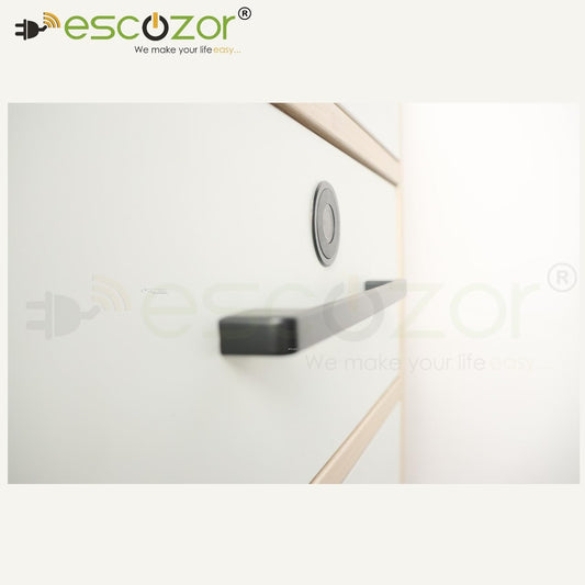Escozor® DFL03 Concealed Metal Body Fingerprint Drawer Lock,Smart Biometric Cabinet Lock,Safety Electric,Drawer Wardrobe Lock,Furniture Privacy Lock(20 Fingerprints stored & Each Lock Different EKey)