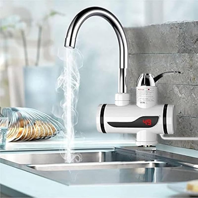 Instant Heating Digital Water SINK / TAP MOUNTED with 3 Pin Indian Plug (16Amp) - Power 2500W