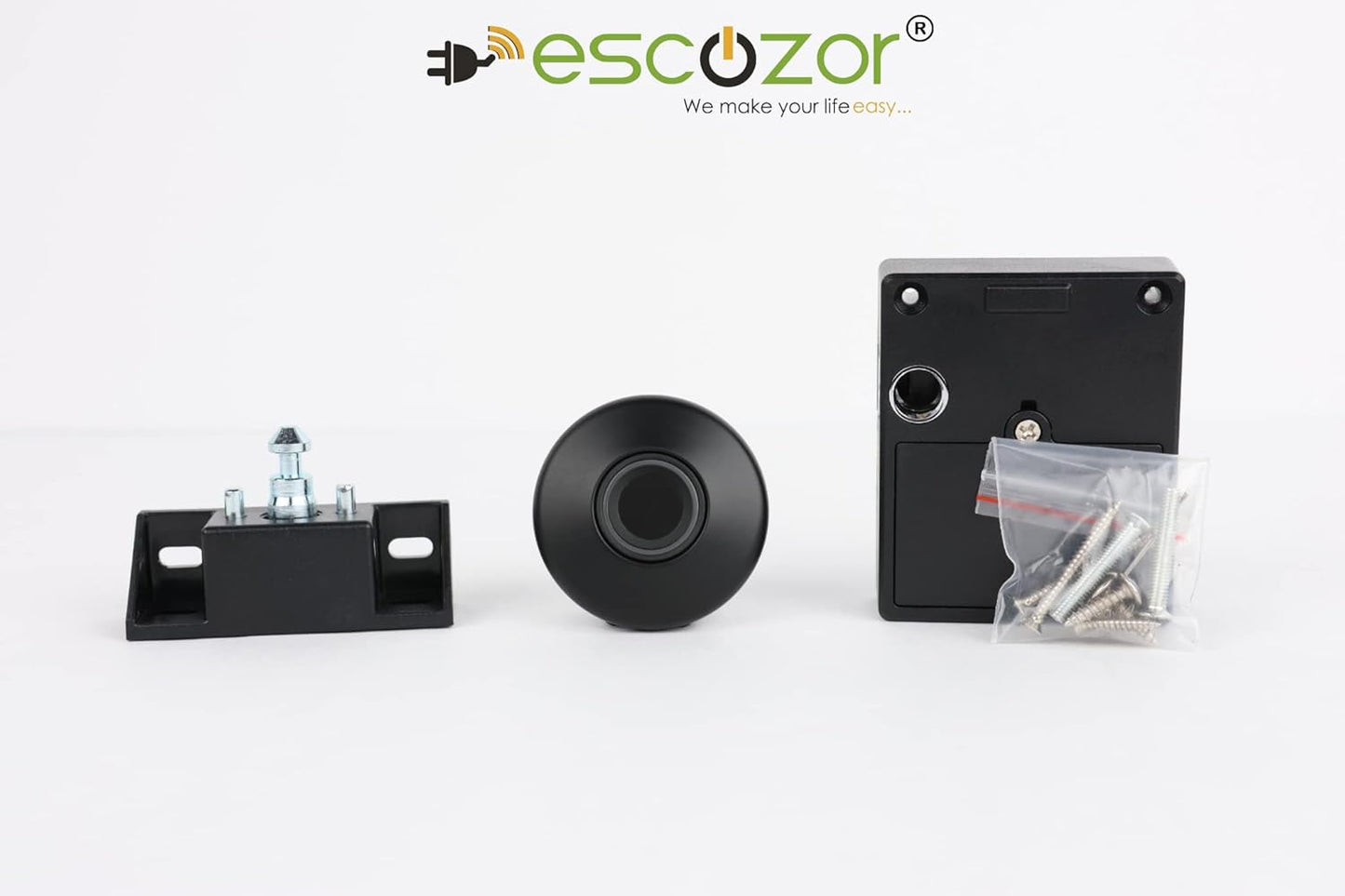 Escozor® Metal Smart Biometric Digital Lock Fingerprint for Cabinet | Drawer | Openable Wardrobe| Unlock Using Fingerprint & E-Key | Upto 20 Fingerprints Can Be Stored (PMF01)
