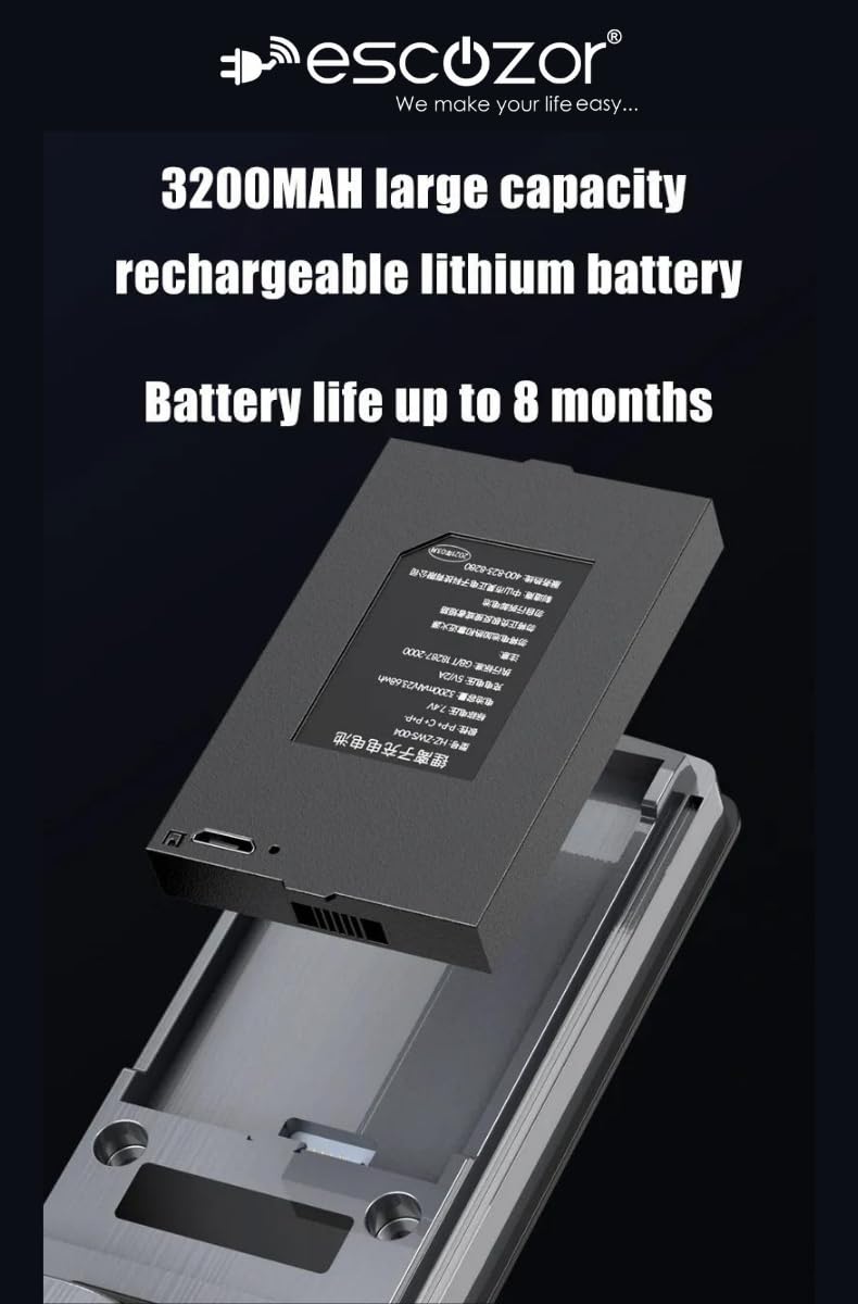 Escozor® EMM01 Smart Digital Pushpull Fingerprint Lock for Main Door,Safety Door with Fingerprint,Password,Smart Card,Mechanical Keys & WiFi Smart Life Mobile App Control(35mm to 70mm Door Thickness)