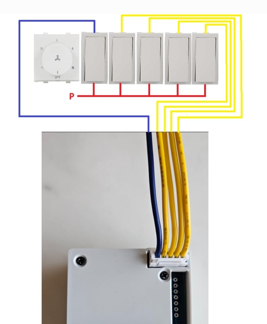 Escozor® Wifi+Voice Command+Remote Control Backend Retrofit System for 4 Lights & 1 Fan with Speed Regulation | 3 Years Warranty | Home Automation | Specially Designed For Tech Crazy & Elders