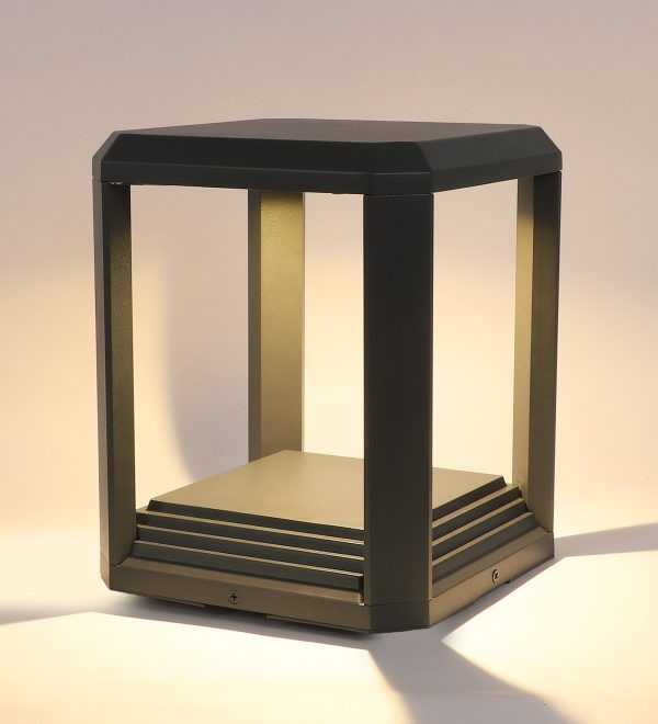 Modern Pillar Light Black Aluminium Metal Gate Lamp 2070