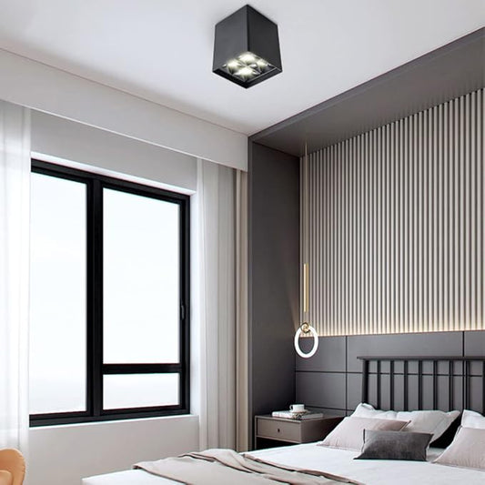 SLMXSF 115 Square 4 Head Frosted COB Anti-Glare Aluminum Surface Spotlight 15W