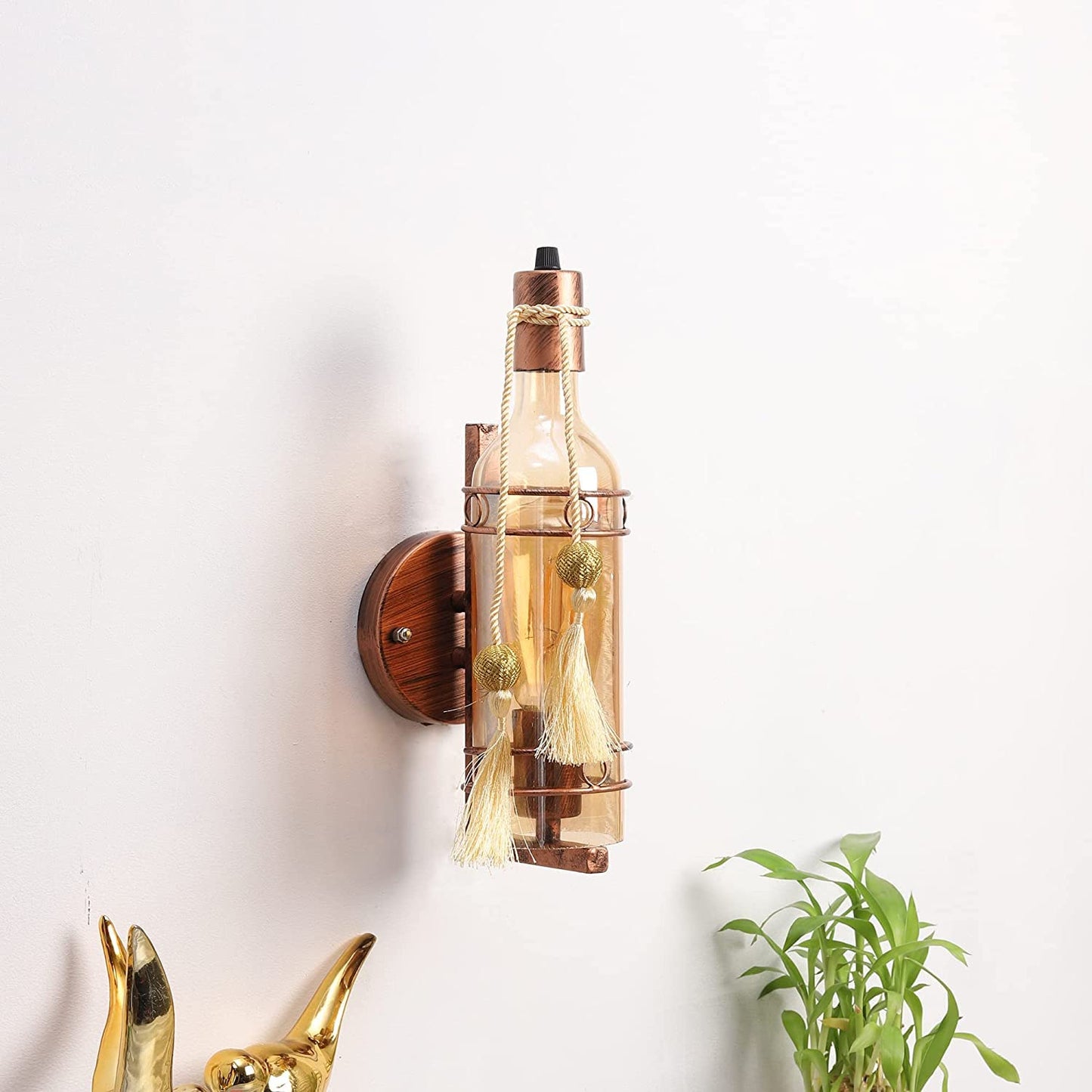 Antique Wine Bottle Shaped Wall Lamp