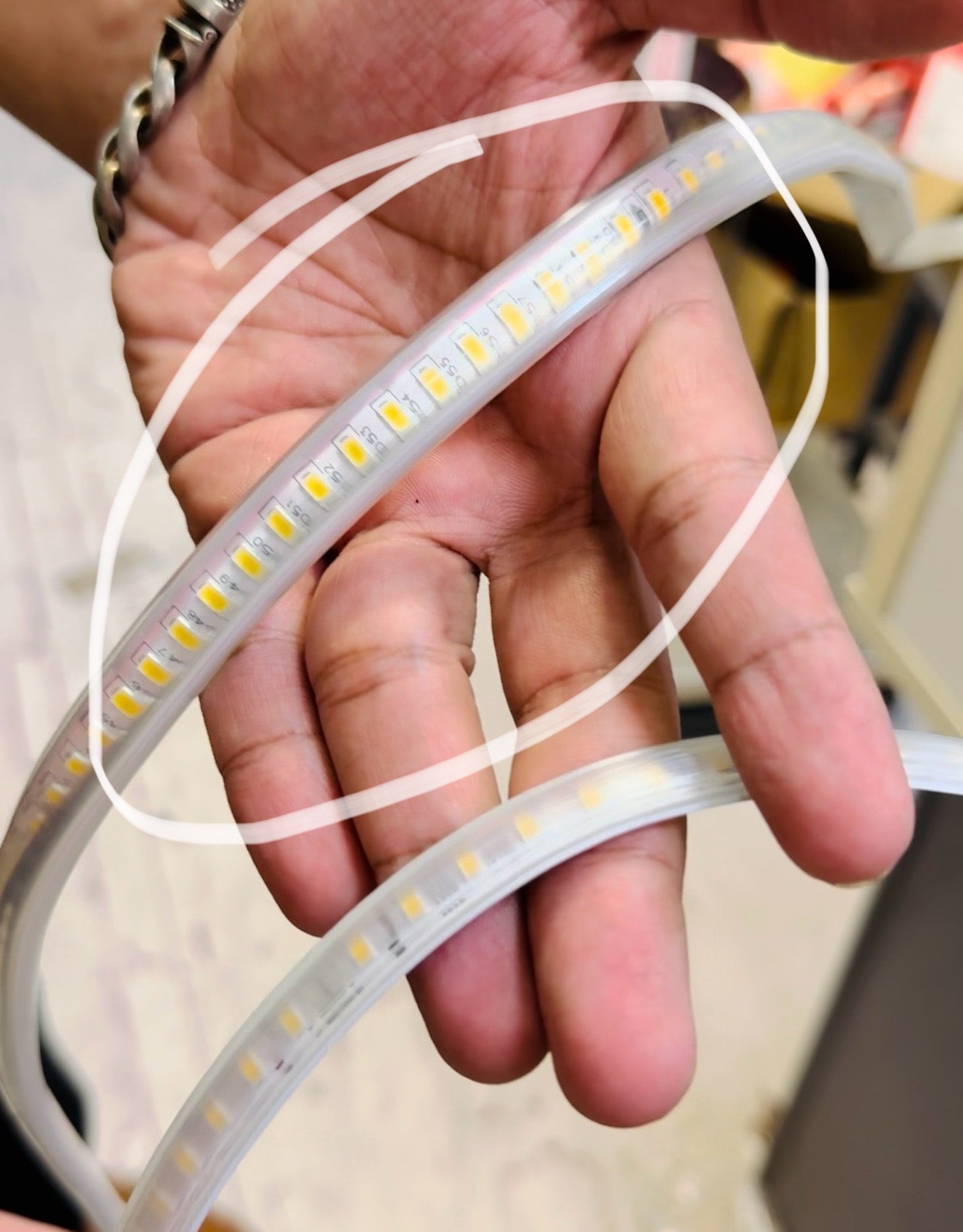 KGL Lens Shaped Rope Light 50 Meters 144 LED Per Meter Rainproof Warm white