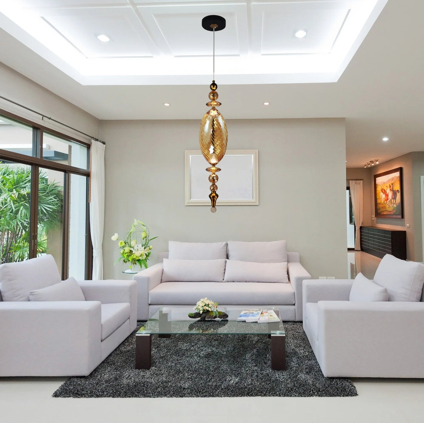 Amber Crystal Pendant Light | CD69-1A