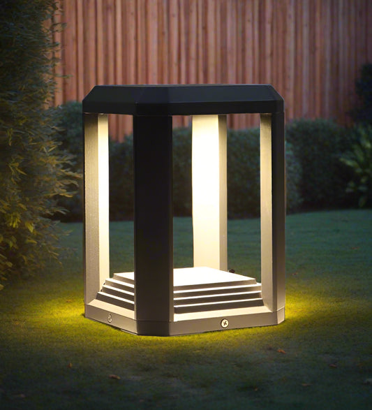 Modern Pillar Light Black Aluminium Metal Gate Lamp 2070