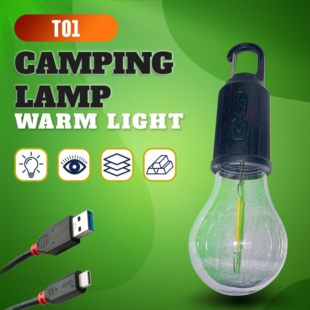Rechargeable Camping Lights, Waterproof LED Tent Lights with USB Cable, 3 Modes Camping Lantern, Hanging Lamp for Hiking, Emergency, Camping, Household, Car Repairing