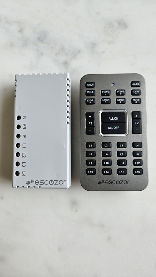 Escozor® Wifi+Voice Command+Remote Control Backend Retrofit System for 4 Lights & 1 Fan with Speed Regulation | 3 Years Warranty | Home Automation | Specially Designed For Tech Crazy & Elders