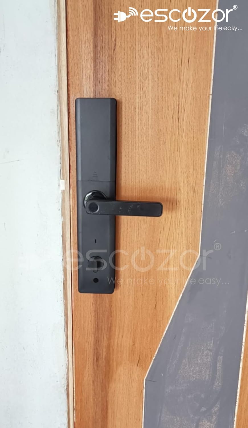 Escozor® H201 Smart Digital Keyless Fingerprint Lock for Main,Safety,Bedroom & Office Door with Password,Smart Card,Mechanical Keys & WiFi Smart Life Mobile App Control(35mm to 70mm Door Thickness)