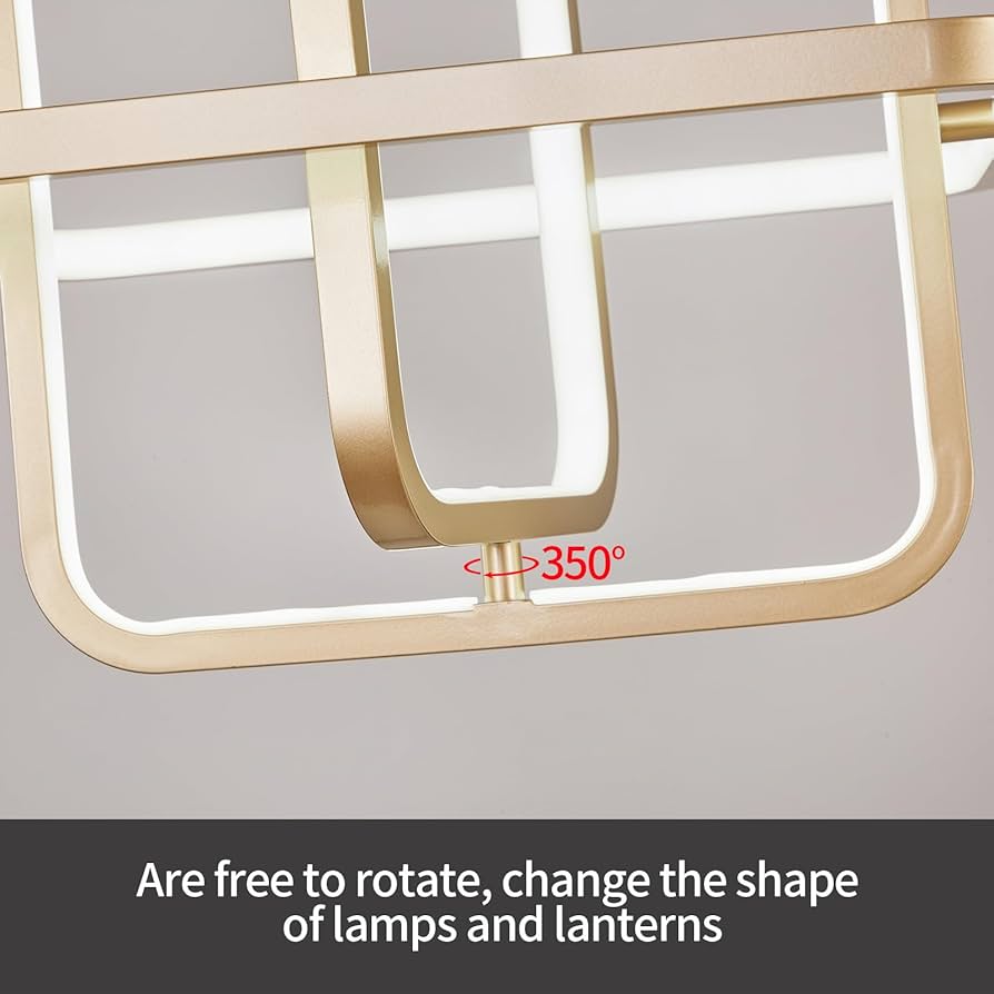 Square LED Pendant Lamp Restaurant Office 350° Rotation Pendant Light | PA/JL 7072