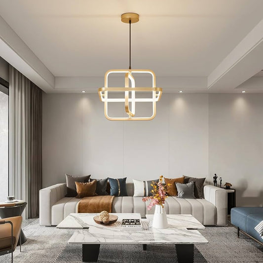 Square LED Pendant Lamp Restaurant Office 350° Rotation Pendant Light | PA/JL 7072