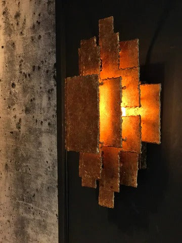 Classic Art Deco Style Geometric Antique Gold Leaf Wall Mount Model no Series W8905