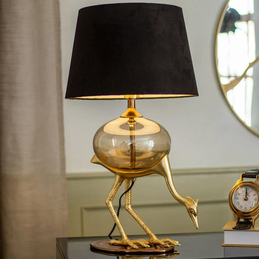 Flamingo Glass And Metal Table Lamp 65 CMs | T 720056