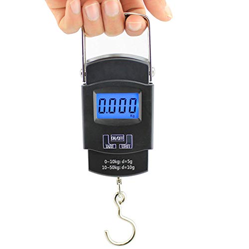 Portable Digital 50 Kg Weighing Scale with Metal Hook Electronic Portable Fishing Hook Type Digital LED Screen Luggage Weighing Scale, 50 kg