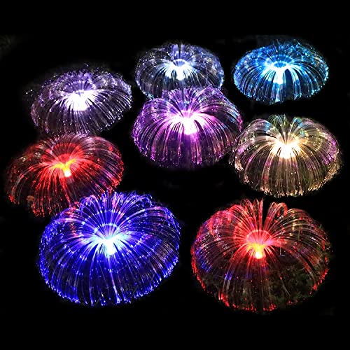 Jellyfish Solar Flower Garden Light Outdoor Jellyfish Shape Solar Yard Lights Decorative, 7 Color Changing Solar Powered Stake Light [ Multi, Pack of 2 ](Metal)