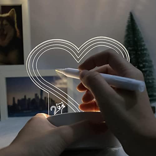 3D Visualisation Lamp Bulletin Board - Note Lamp Write On | 3D DIY Painting Lights Supplies for Kids, Students, Teens, Lamp for Rooms, Bars, Shops, Cafes