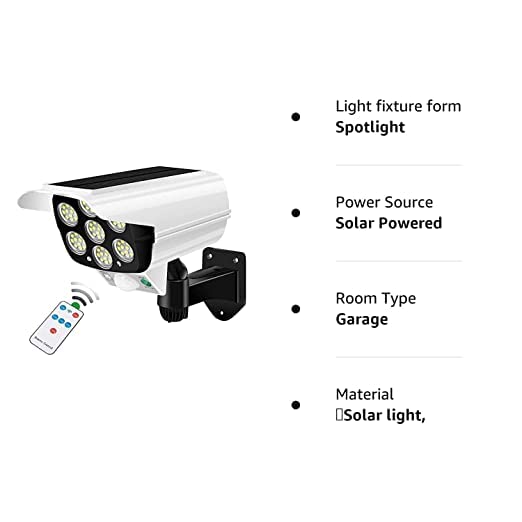 Solar Sensor Light with Remote Control Flash Camera Design Housing Lights