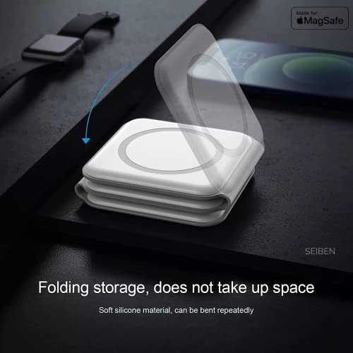 3 in 1 Magnetic Foldable MagSafe Compatible Wireless Charger for iPhone 15 to 12 Series | Compatible with All Apple Watch Series | AirPods 2, 3, Pro | 23W Charging | Wireless Charger