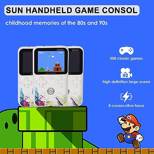 G620 Retro Video Game Console: 500 In1 Classic Games & 3-Inch Screen for TV Bliss Comes with Classic Games Like Contra 1 Contra Force, Super Mario Bros 3, Street Fighter, Snow Bros ETC