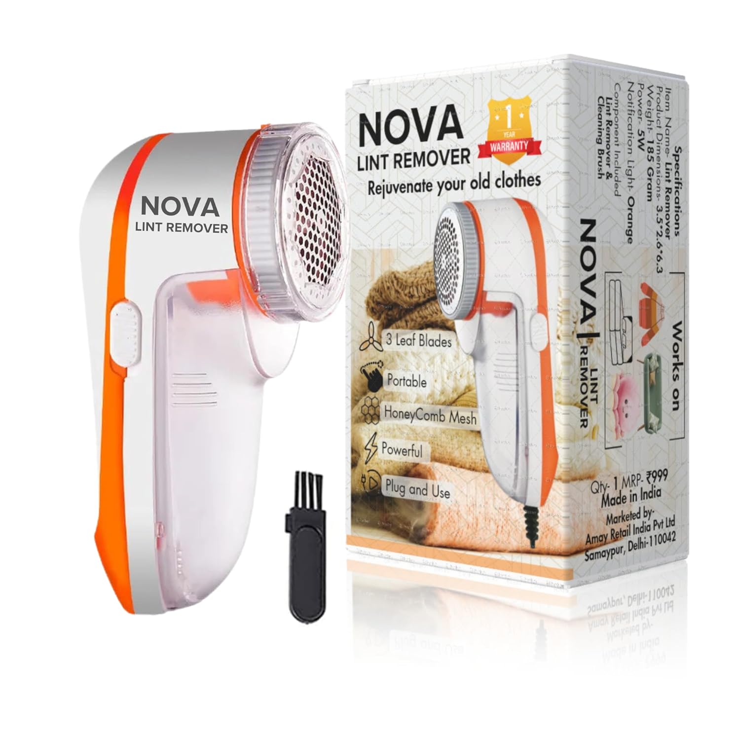 Nova Lint Remover for Clothes - Fabric Shaver Tint and Dust Remover