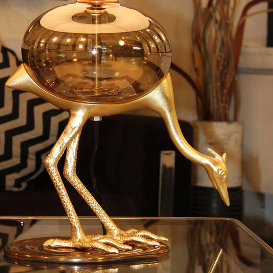 Flamingo Glass And Metal Table Lamp 65 CMs | T 720056