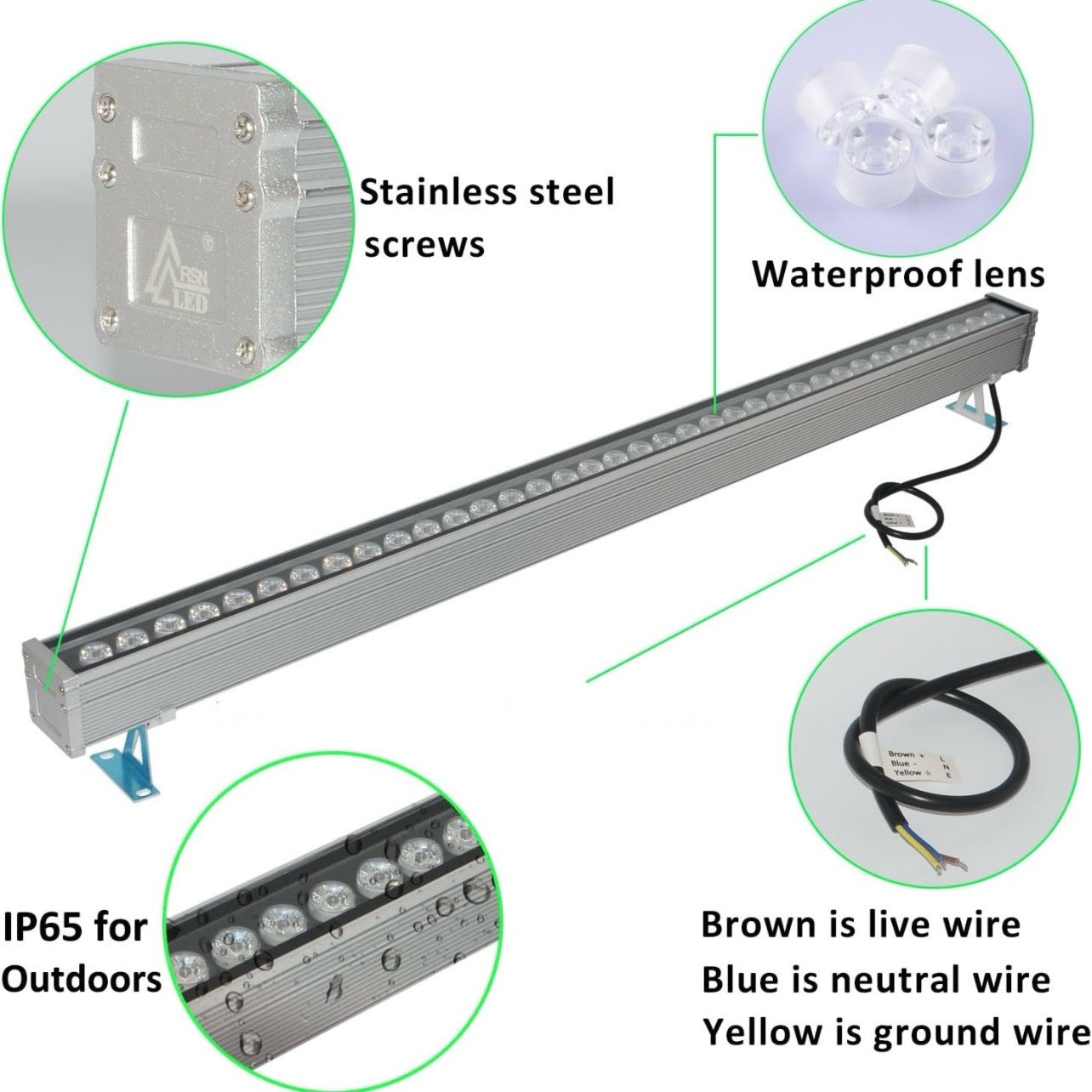Wall Washer Outdoor Light LED Bar Waterproof 1 Year Warranty 36W
