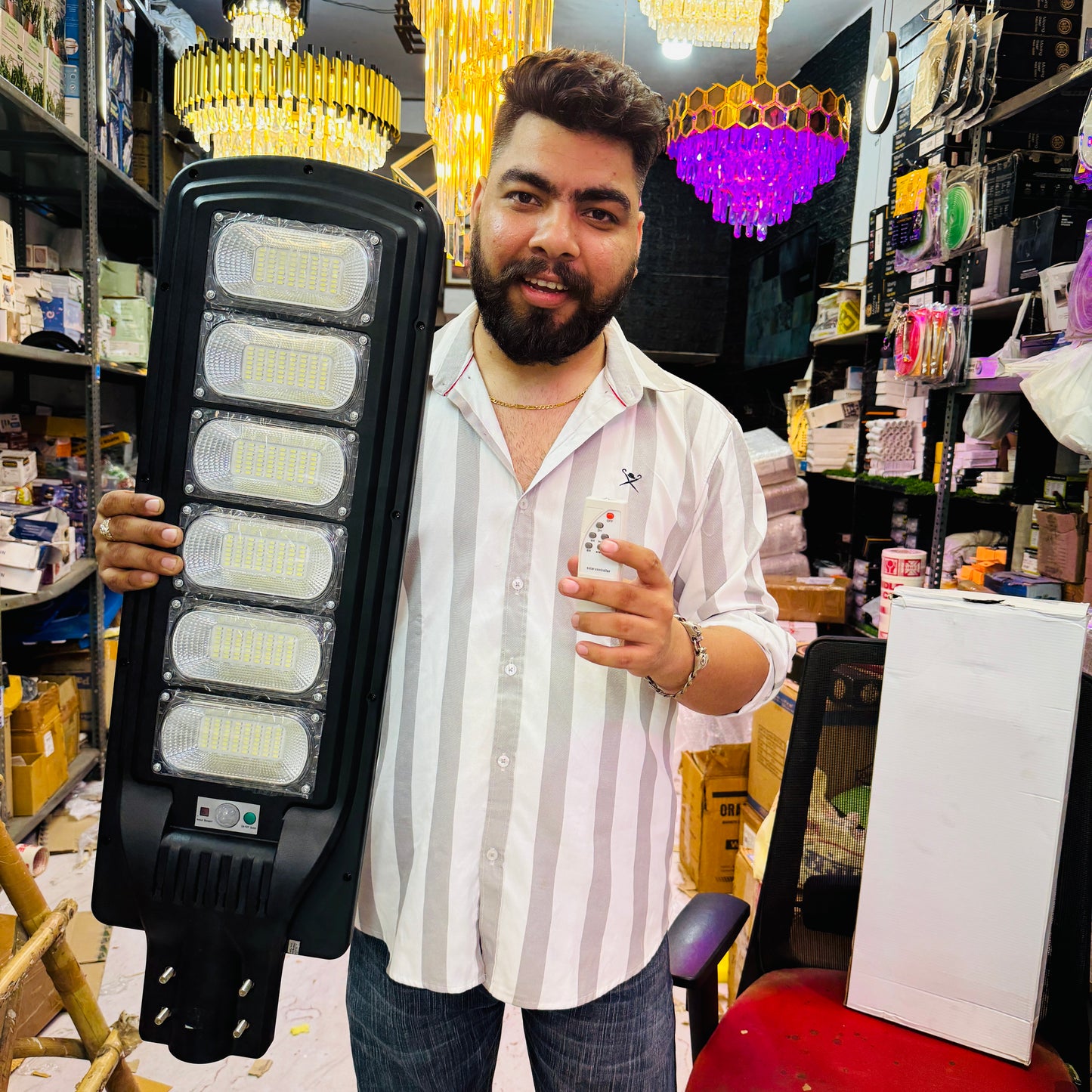 Solar All in ONE Street Light with Remote, Induction - Motion Sensor Inbuilt