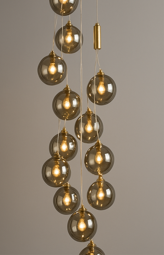 18 Ball Smoke Chandelier Hanging | 8013-18
