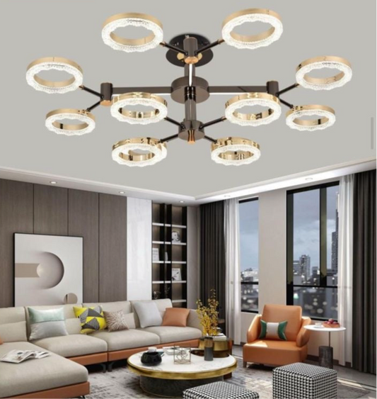 Golden Ring Style Chandelier | 8353-8+4L