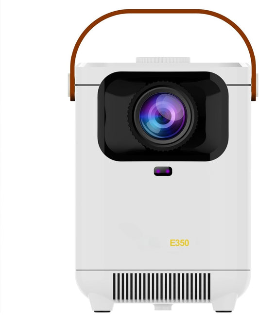E350 Android Projector with 5G WiFi and Bt,E350 4000L 140 ANSI 1080P Portable Projector 4K Support, Family Outdoor Movie Projector with 200" Display Compatible /USB (White)