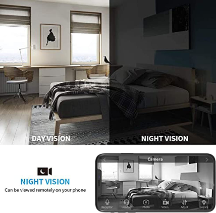 4K Camera WiFi Night Vision 1920P x 1080P HD USB Wall Charger WiFi Camera for Security Surveillance Motion Detection Remote Viewing IP Camera