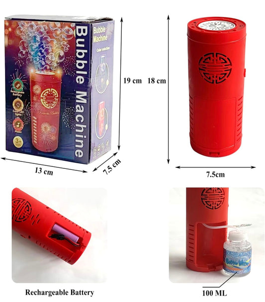 Rechargeable Automatic Bubble Machine Bubble Maker Toy with Light and Music