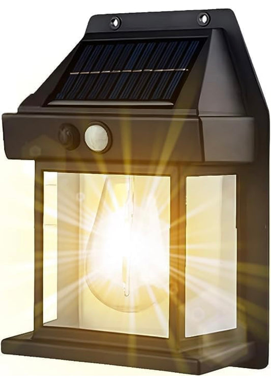 Solar Wall Light Tungsten Design Bulb led Solar Outdoor Garden Wall Light with Sensor Wireless ip65 Solar Wall lamp
