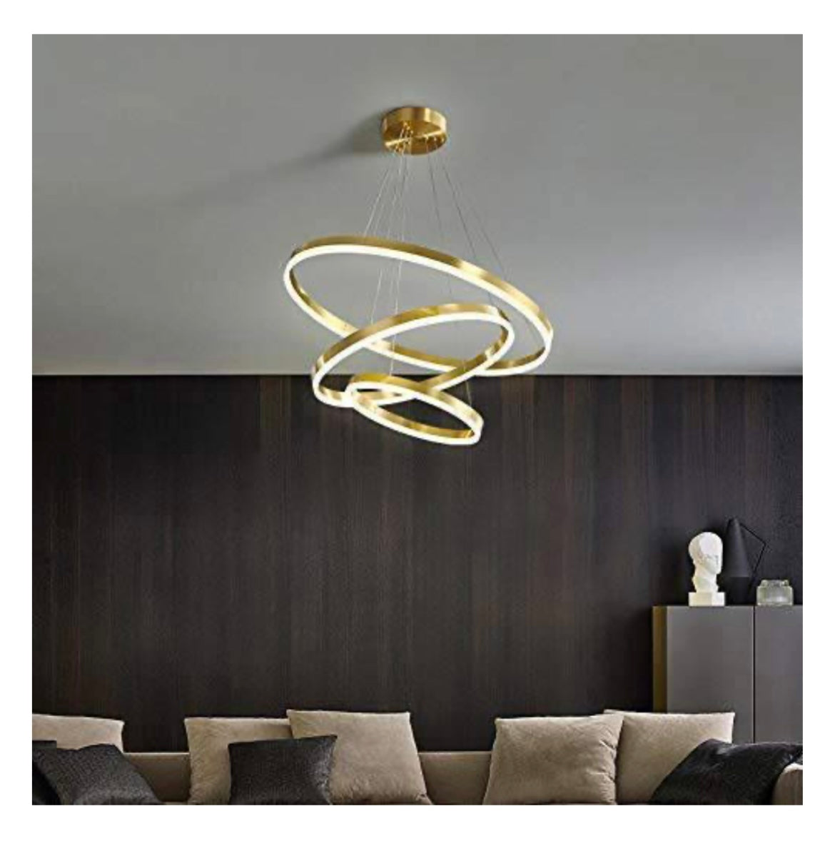 3-Rings Gold Chandelier With 3 in 1 Light PA-Y1232