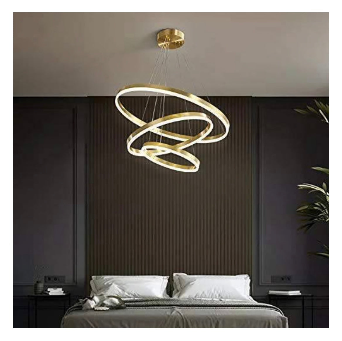 3-Rings Gold Chandelier With 3 in 1 Light PA-Y1232