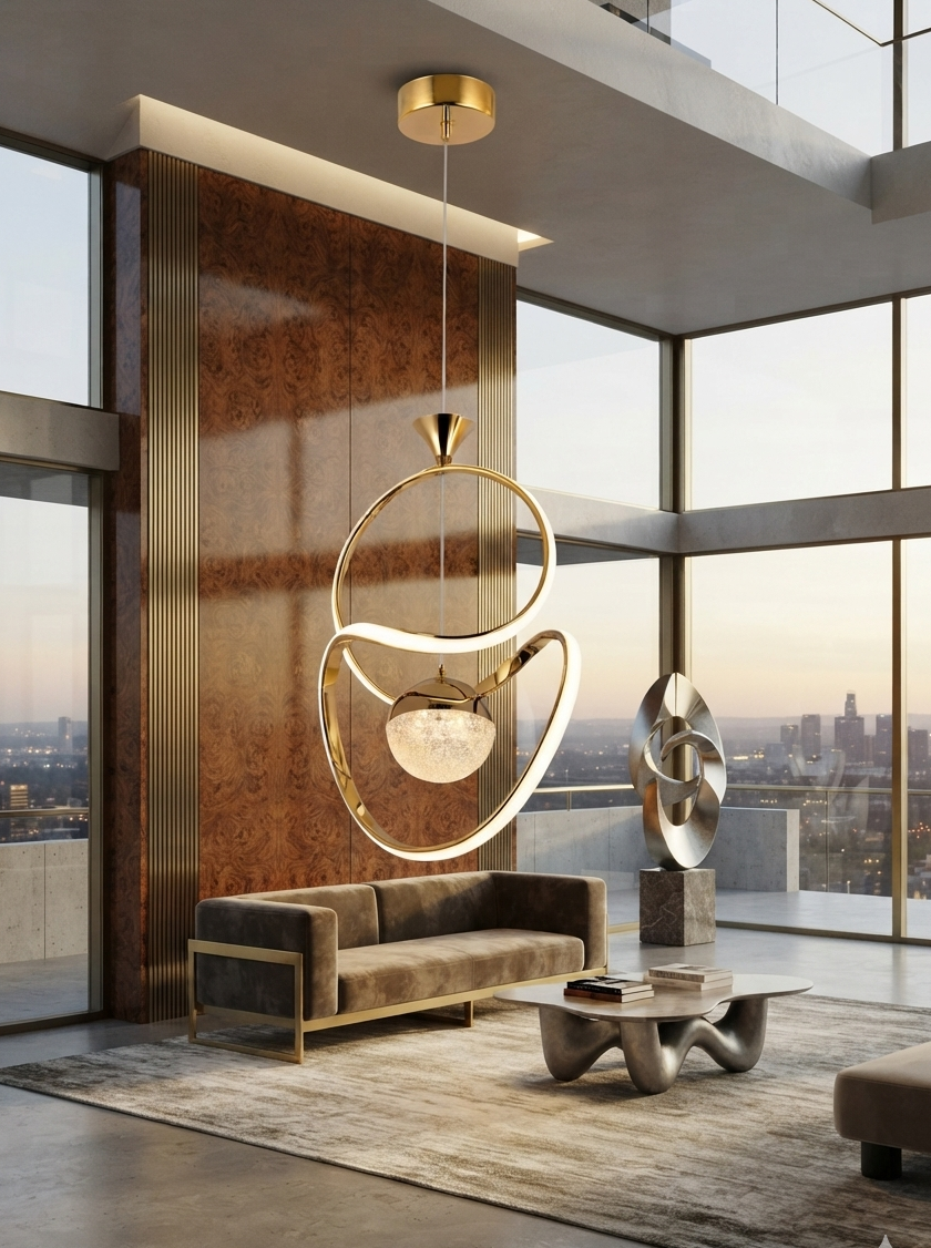 Rounded Crystal Pendant Light || M-0196